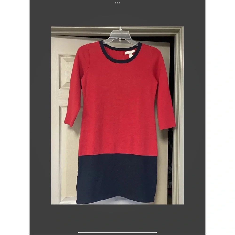 Banana Republic Red and Black Sweater Dress - Picture 2 of 9